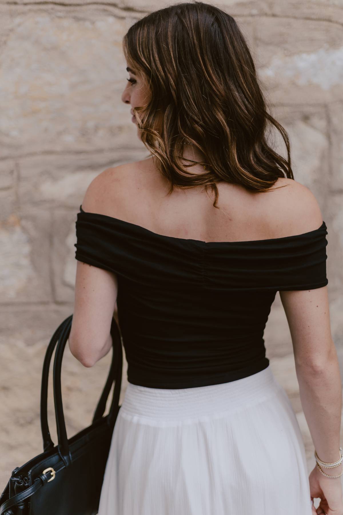 Buttoned In Black Top