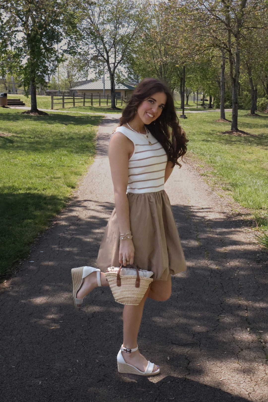 Bubble Hem & Stripe Dress