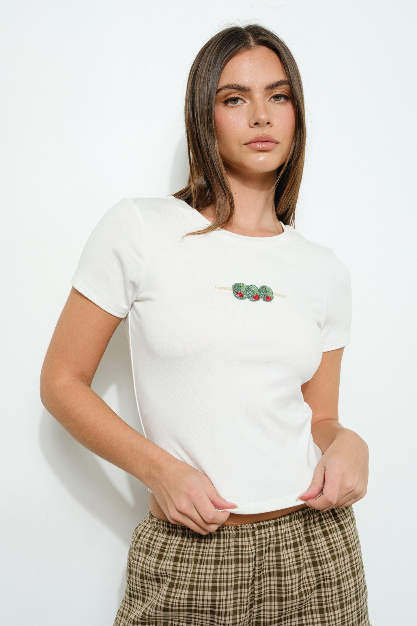 Stirred Tee- Olive Embroidered