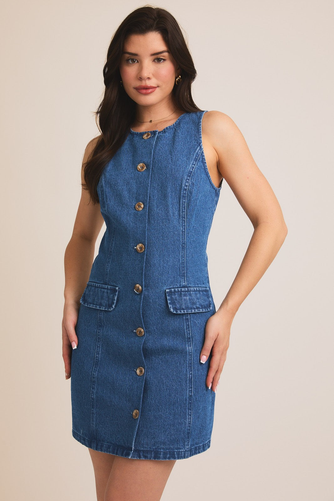 True Blues Denim Button Dress