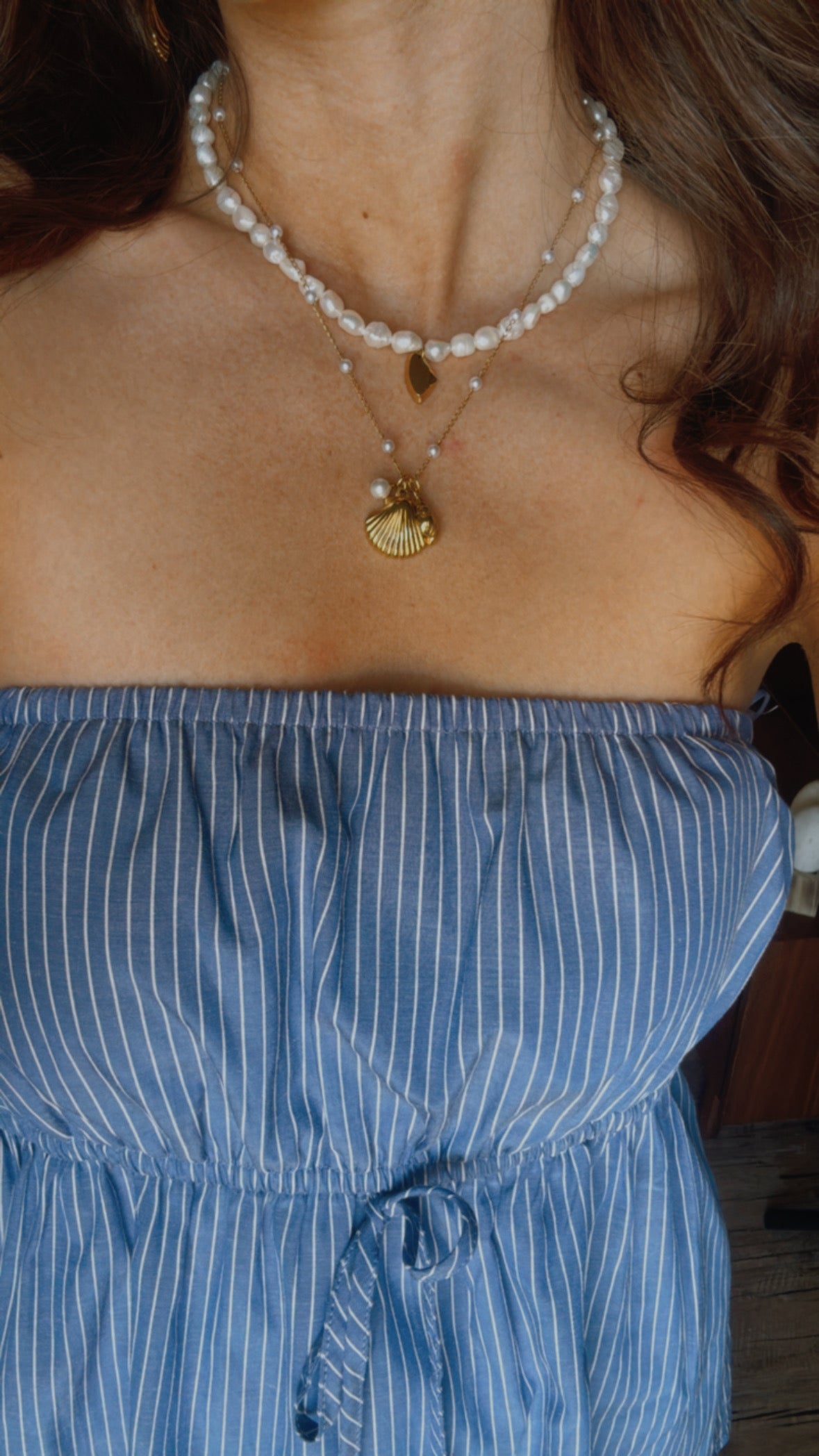 Sea Shell Pearl Necklace