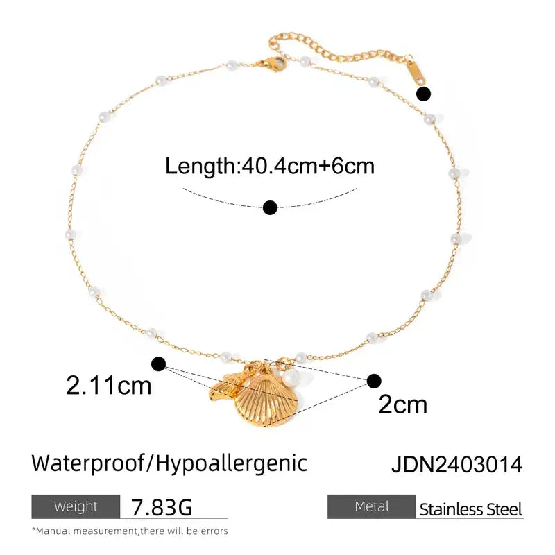 Sea Shell Pearl Necklace